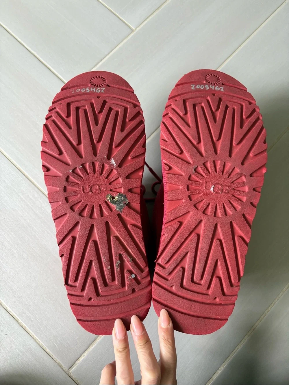 UGG Neumel Red Suede Lace-Up Boots